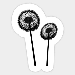 Black Dandelions Sticker